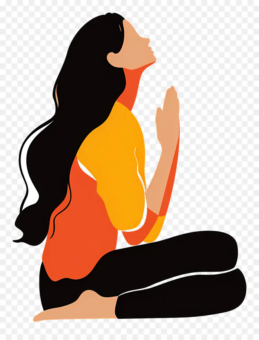 Femme De Prier，La Méditation PNG