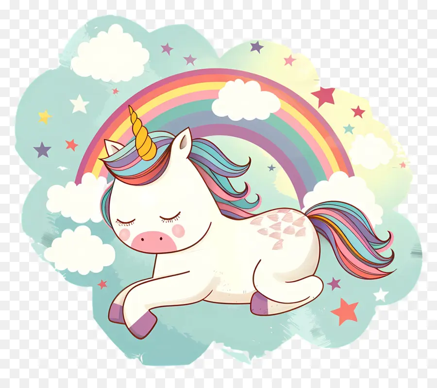 Licorne Avec Arc En Ciel，Licorne PNG