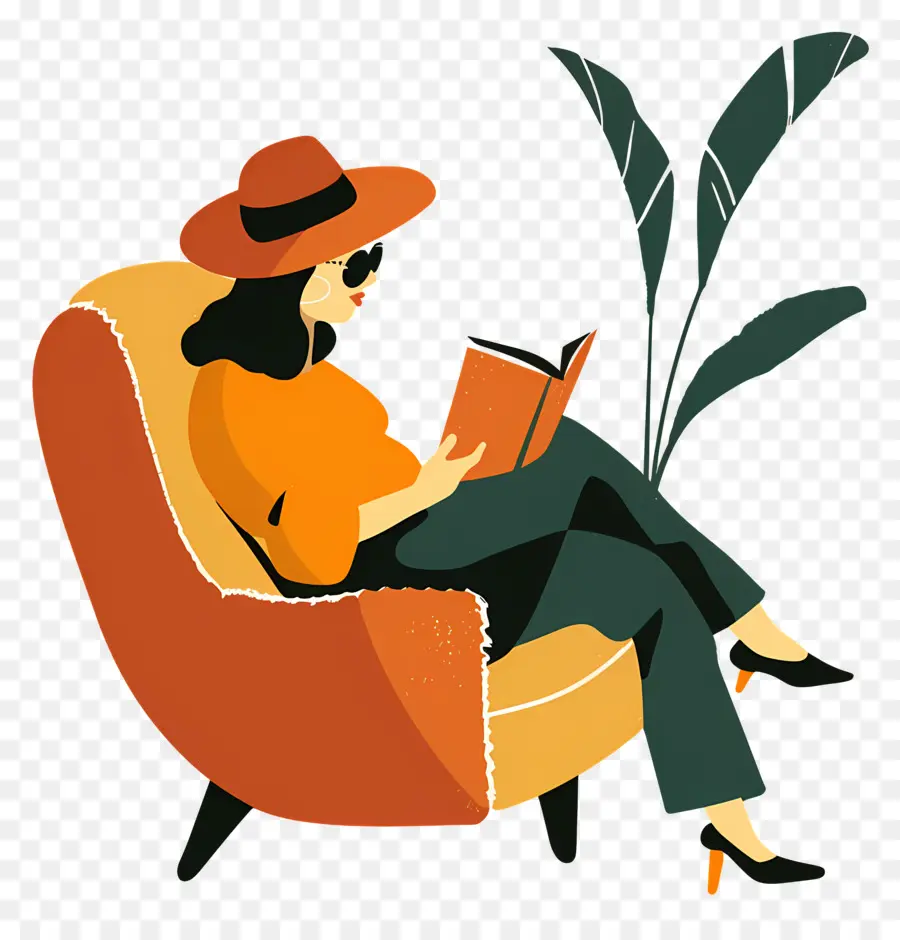 Femme Relaxante，Lire Un Livre PNG