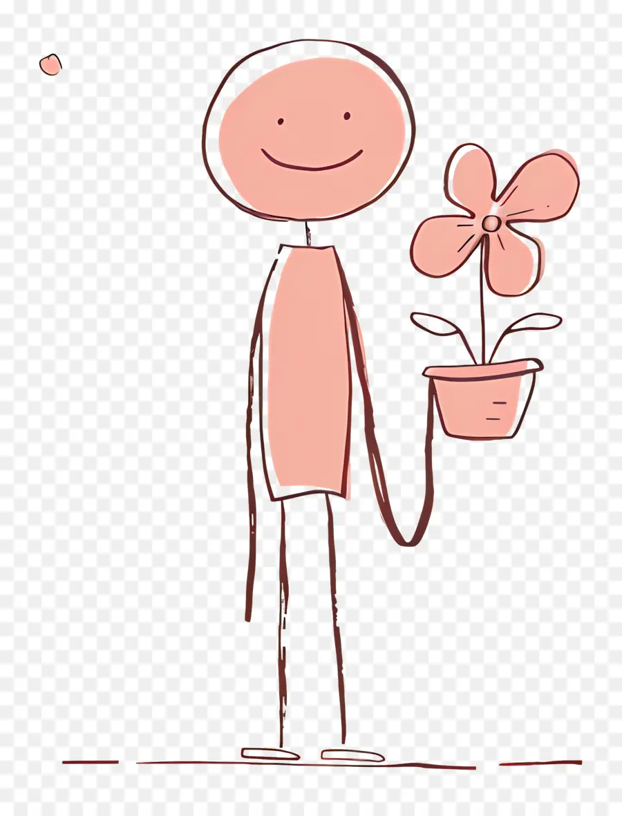 Stickman，Pot De Fleur PNG