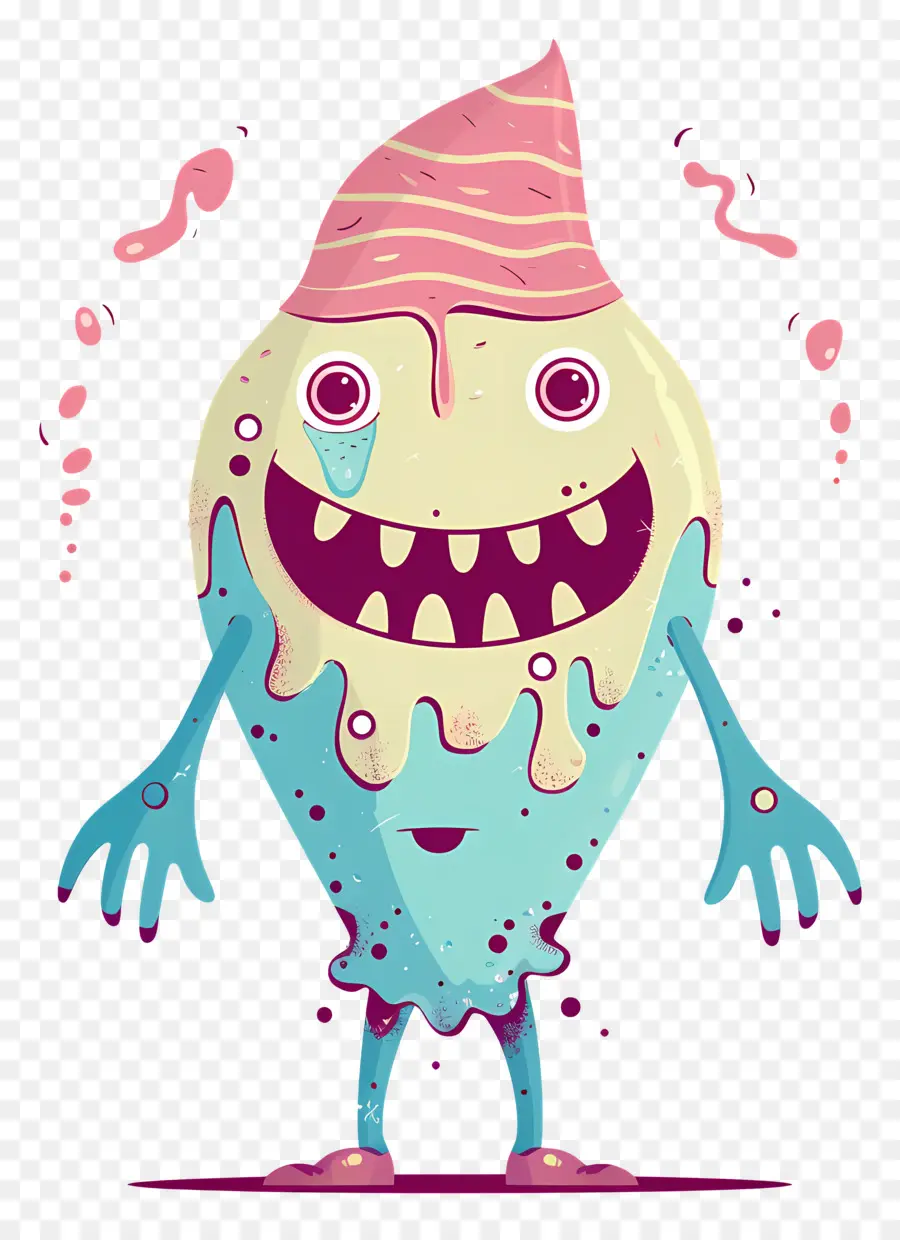 Monstre De Crème Glacée，Personnage De Dessin Animé PNG