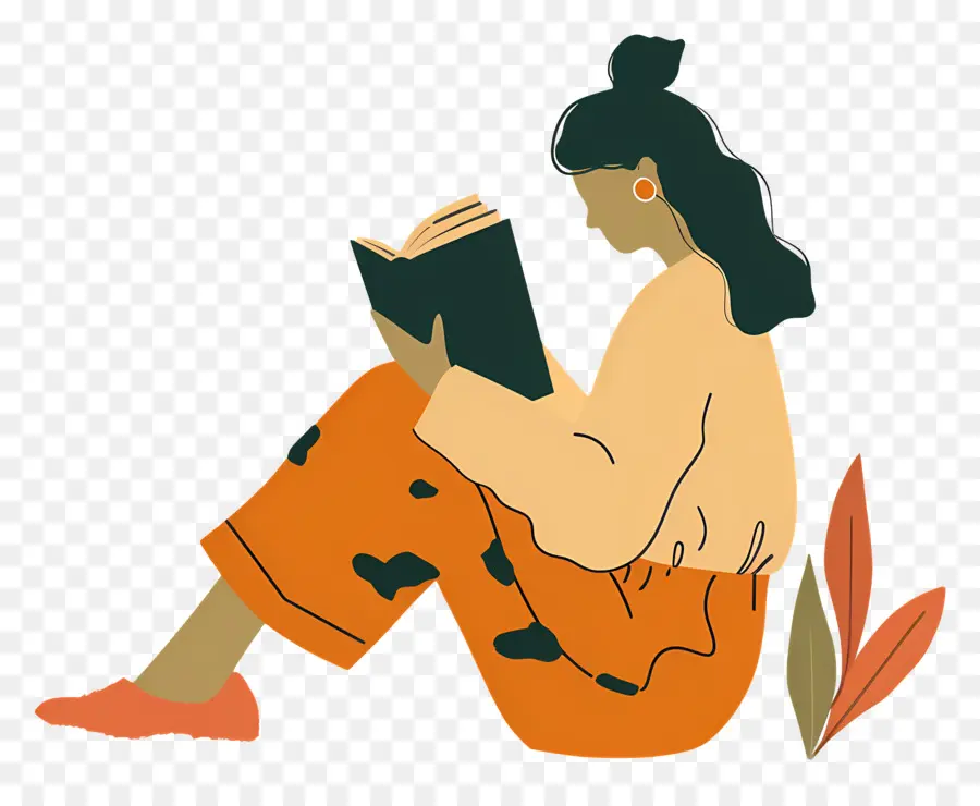 Femme Relaxante，Lire Un Livre PNG