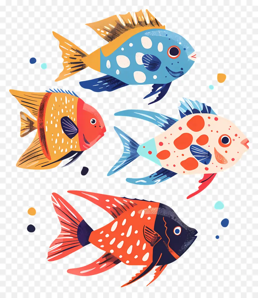 Les Poissons D'aquarium，Orange Poisson PNG