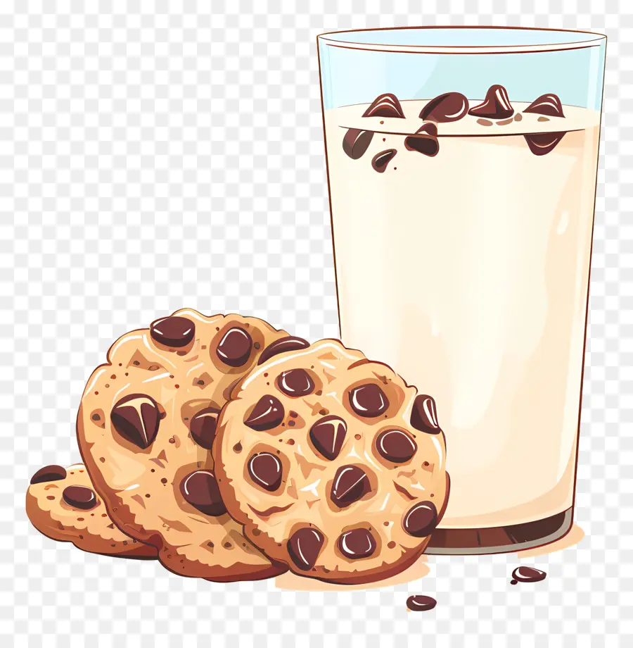 Biscuits Et Lait，Cookies Aux Pépites De Chocolat PNG