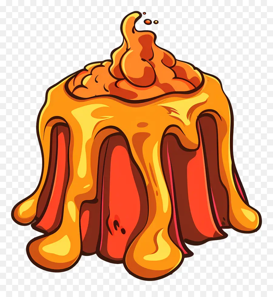 Gâteau De Lave En Fusion，Pudding Doré PNG