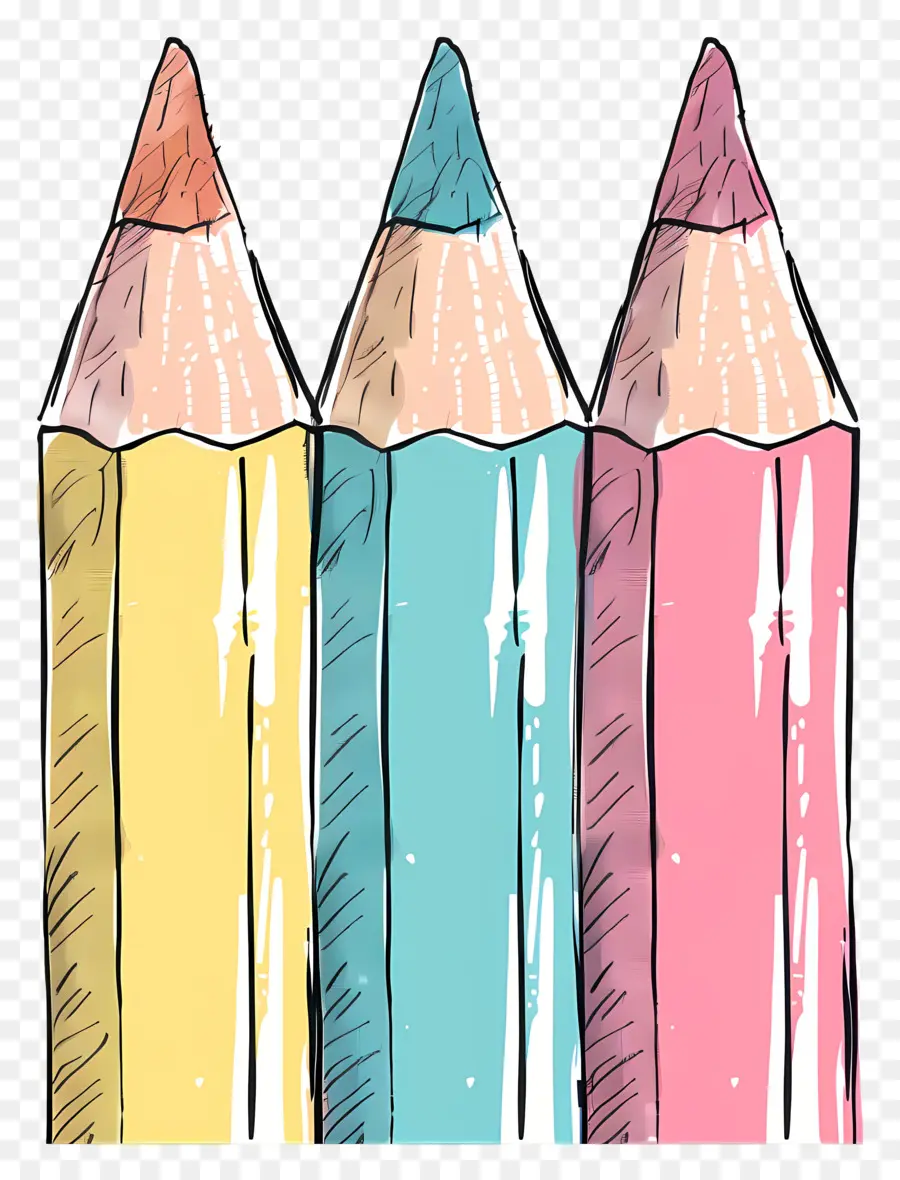 Crayons De Couleur，Jaune PNG