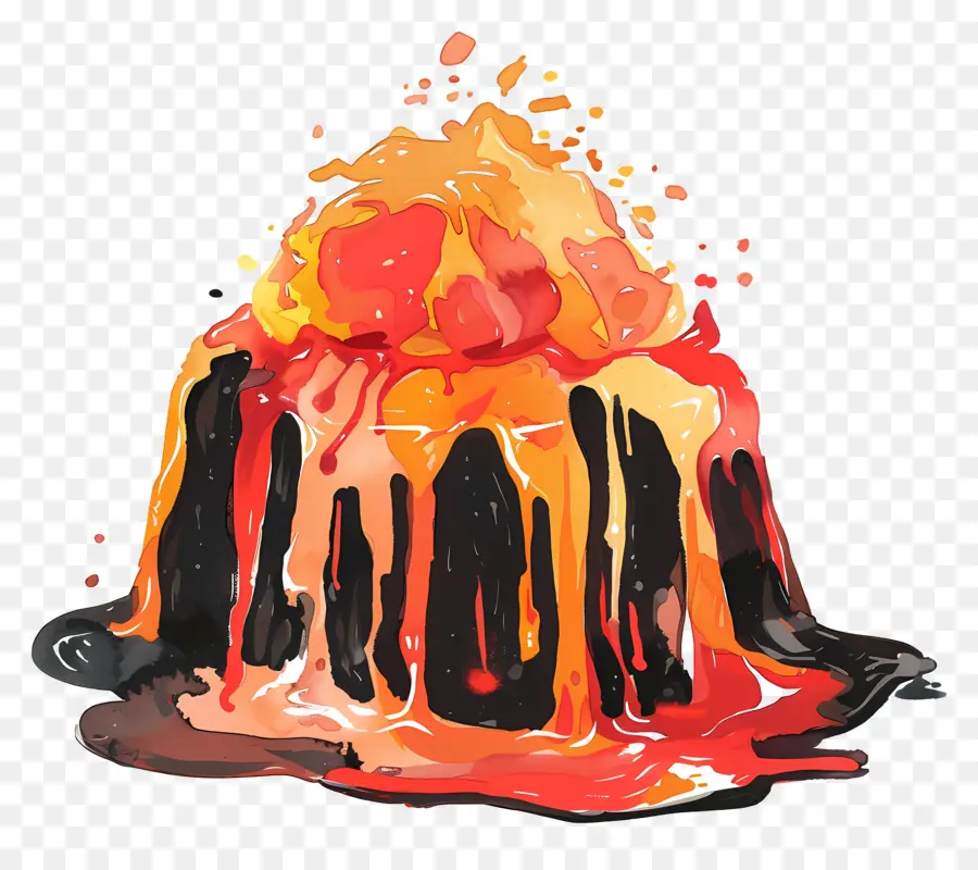 Gâteau De Lave En Fusion，Volcan PNG