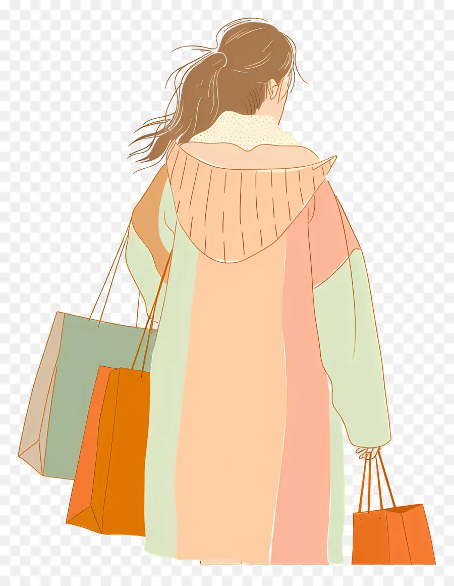 Femme Avec Des Sacs De Shopping，Shopping PNG