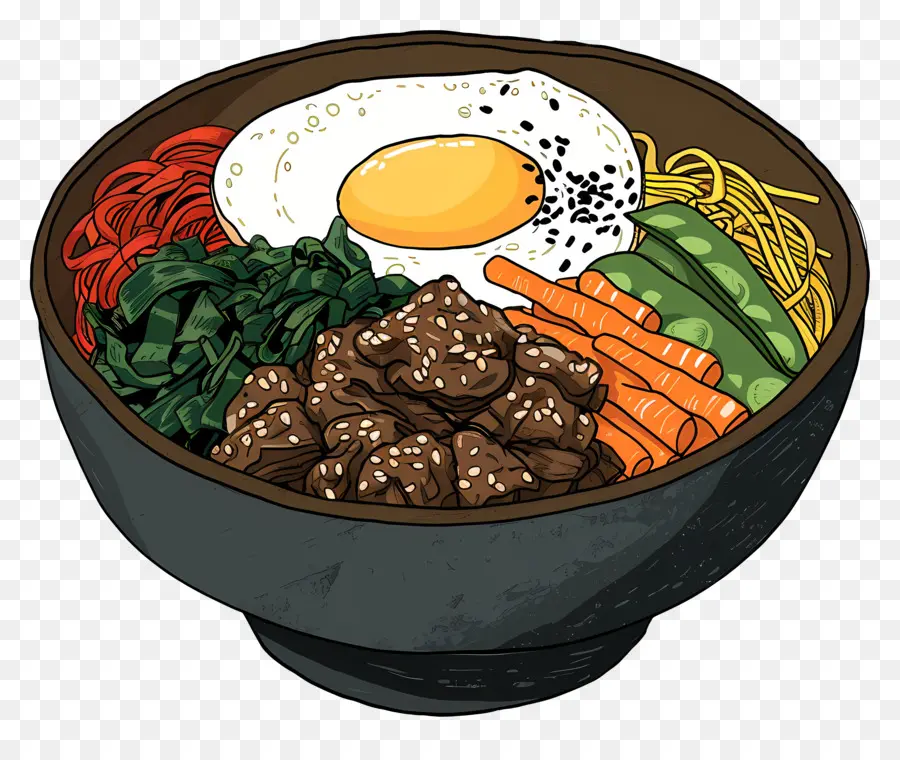 Bibimbap Coréen，Bol à Bœuf PNG