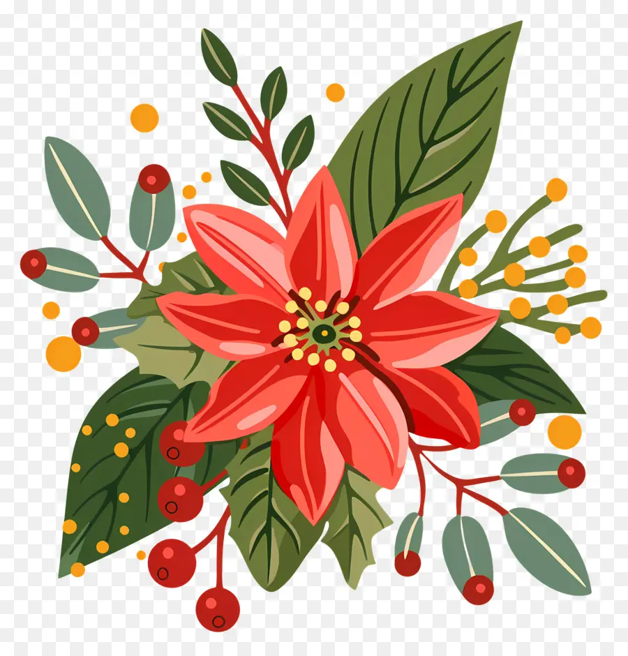 Fleur Rouge，Feuilles PNG