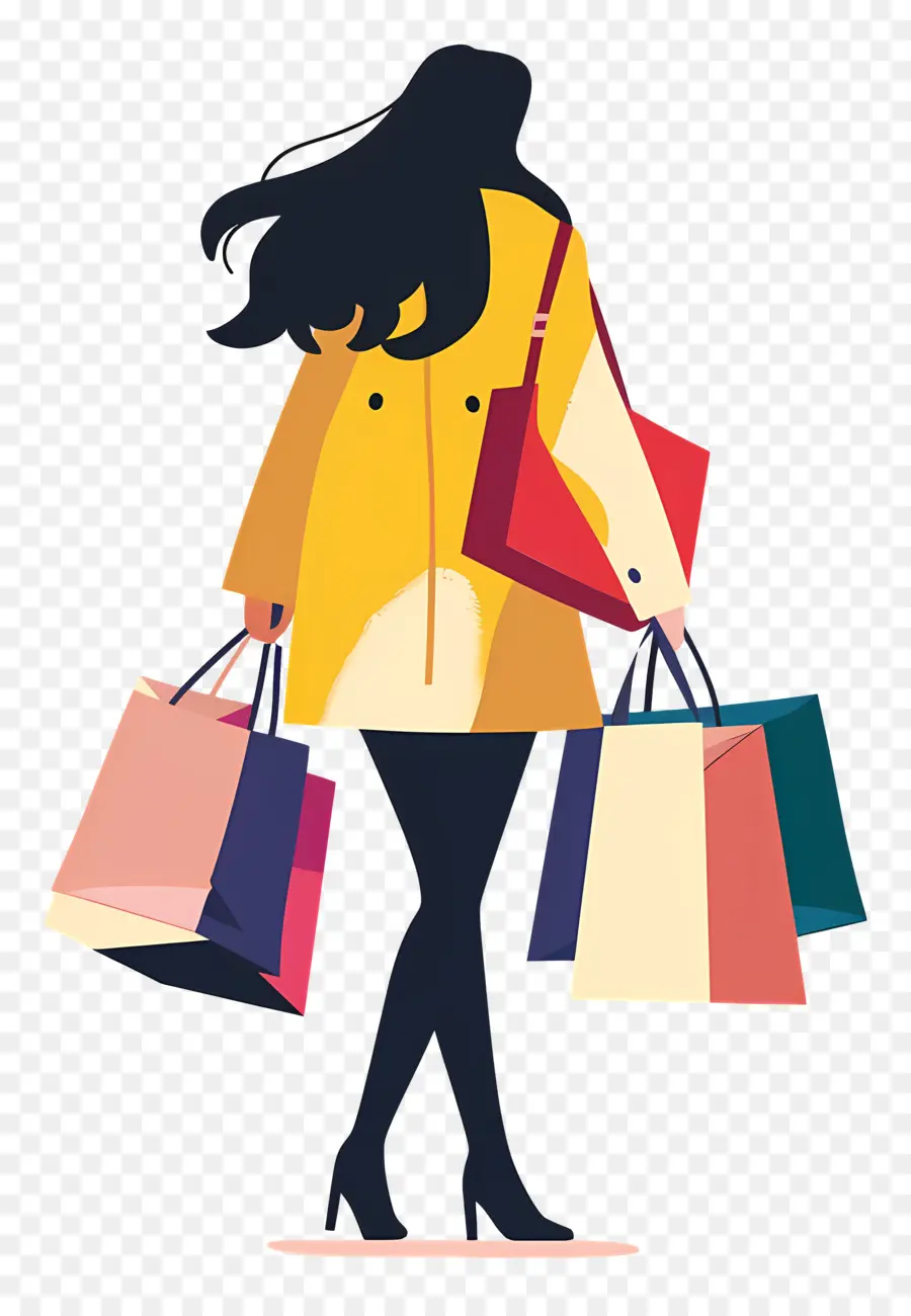 Femme Avec Des Sacs De Shopping，Femme PNG