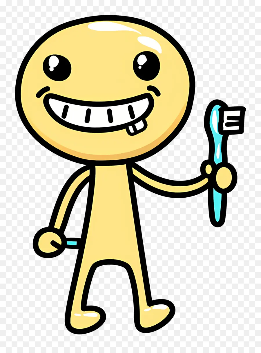 Personnage Souriant Avec Brosse à Dents，Sourire PNG