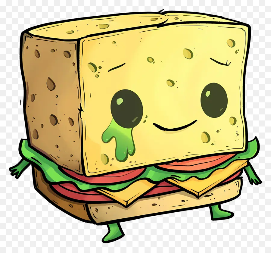 Dessin Animé Sandwich，Des Larmes PNG