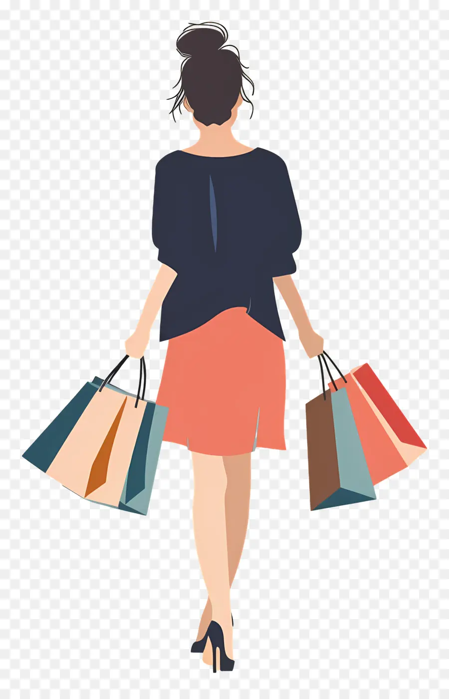 Femme Avec Des Sacs De Shopping，La Mode PNG