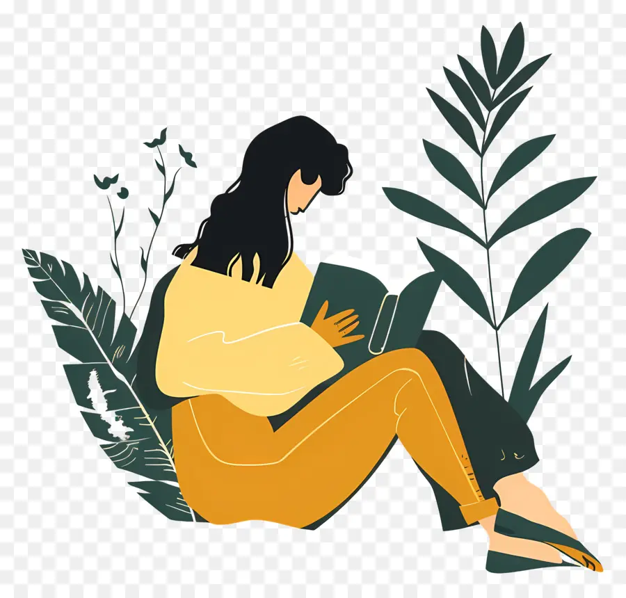 Femme Relaxante，Lire Un Livre PNG