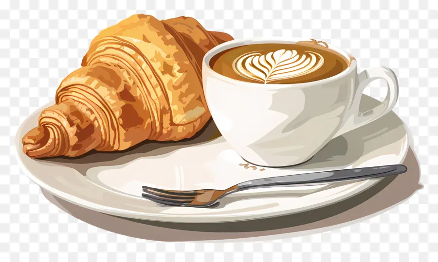 Croissant Et Café，Café PNG