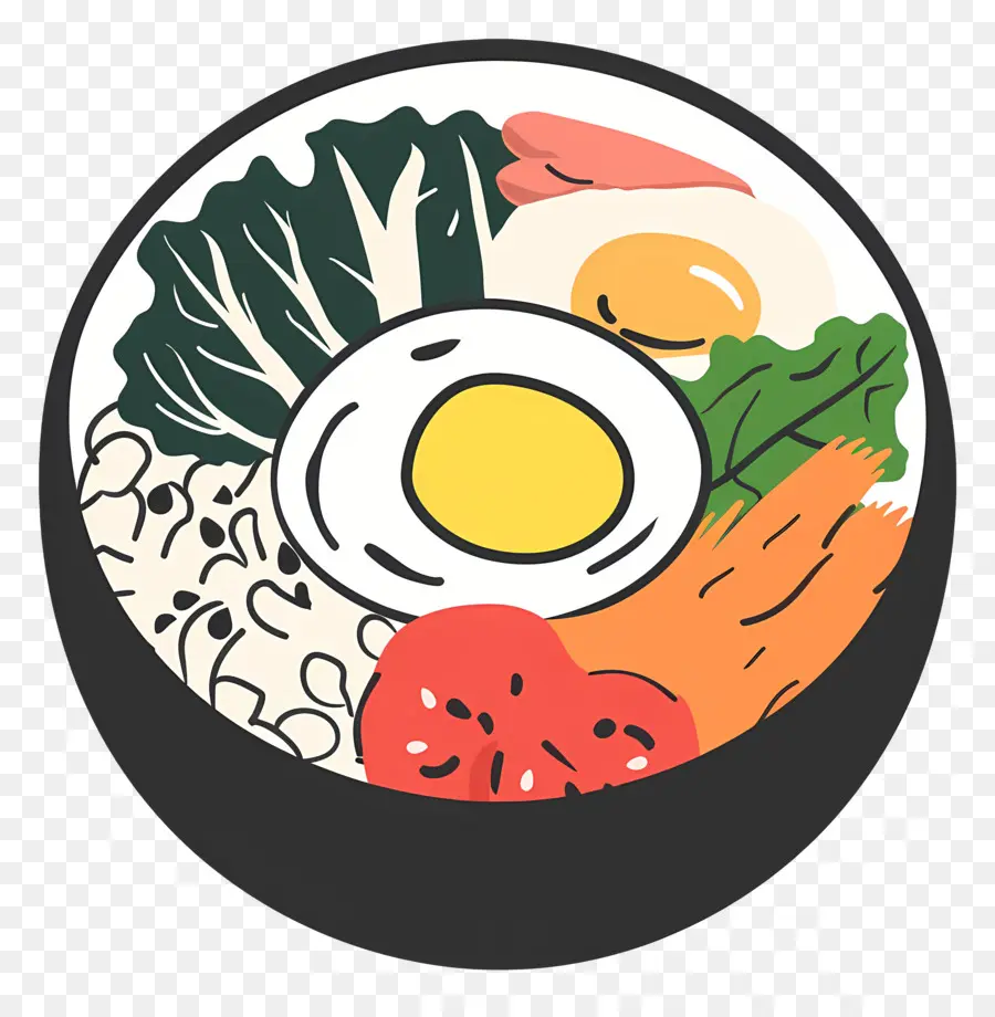 Bibimbap Coréen，De La Nourriture Saine PNG