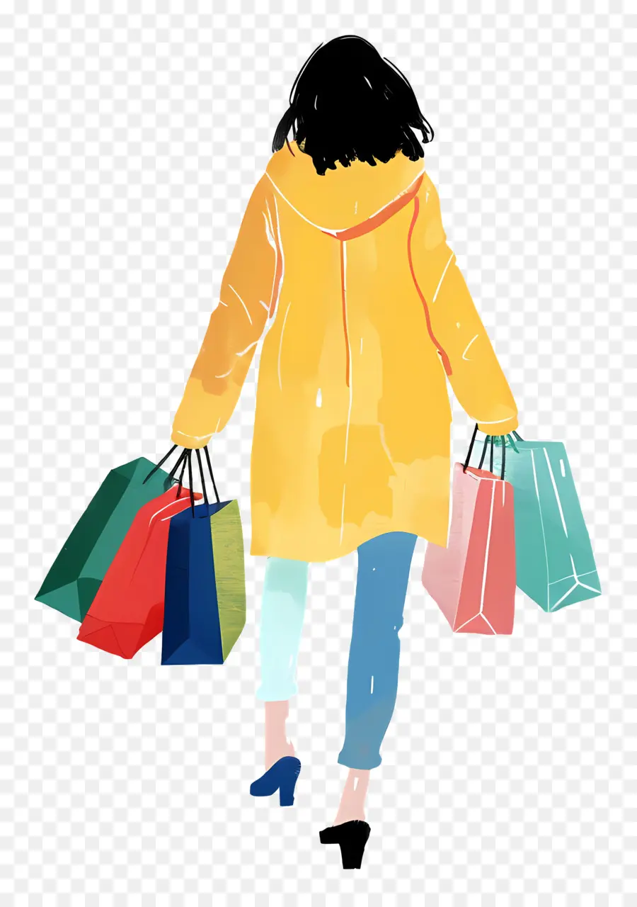 Femme Avec Des Sacs De Shopping，Shopping PNG