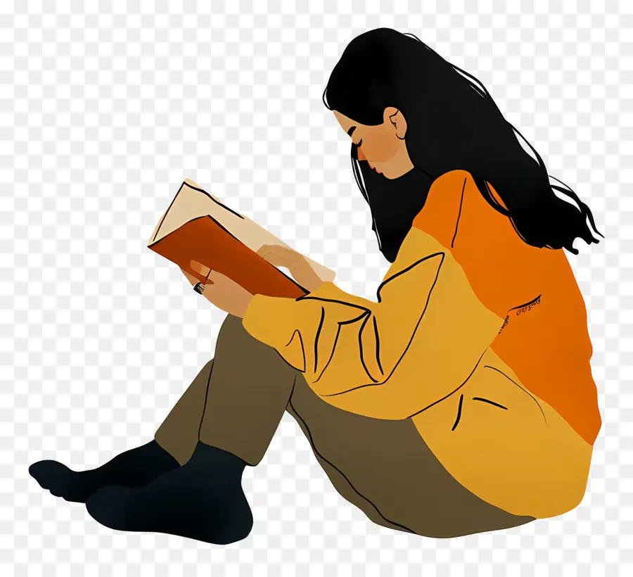 Femme Relaxante，Lire Un Livre PNG