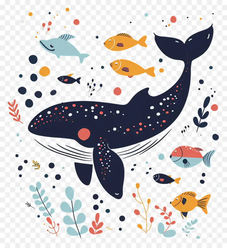 Baleine Et Poisson，Baleine PNG