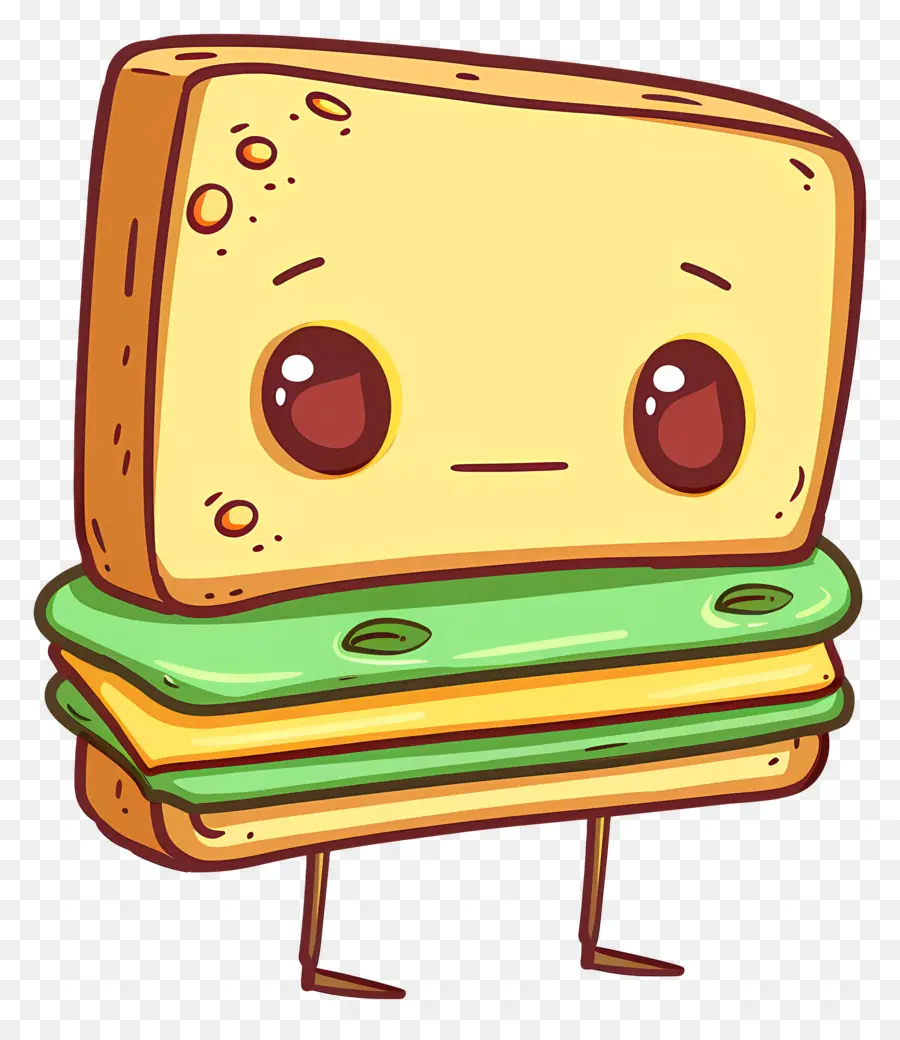 Dessin Animé Sandwich，Personnage De Sandwich Mignon PNG