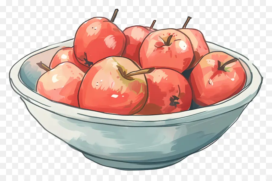 Bol De Pommes，Pommes Rouges PNG