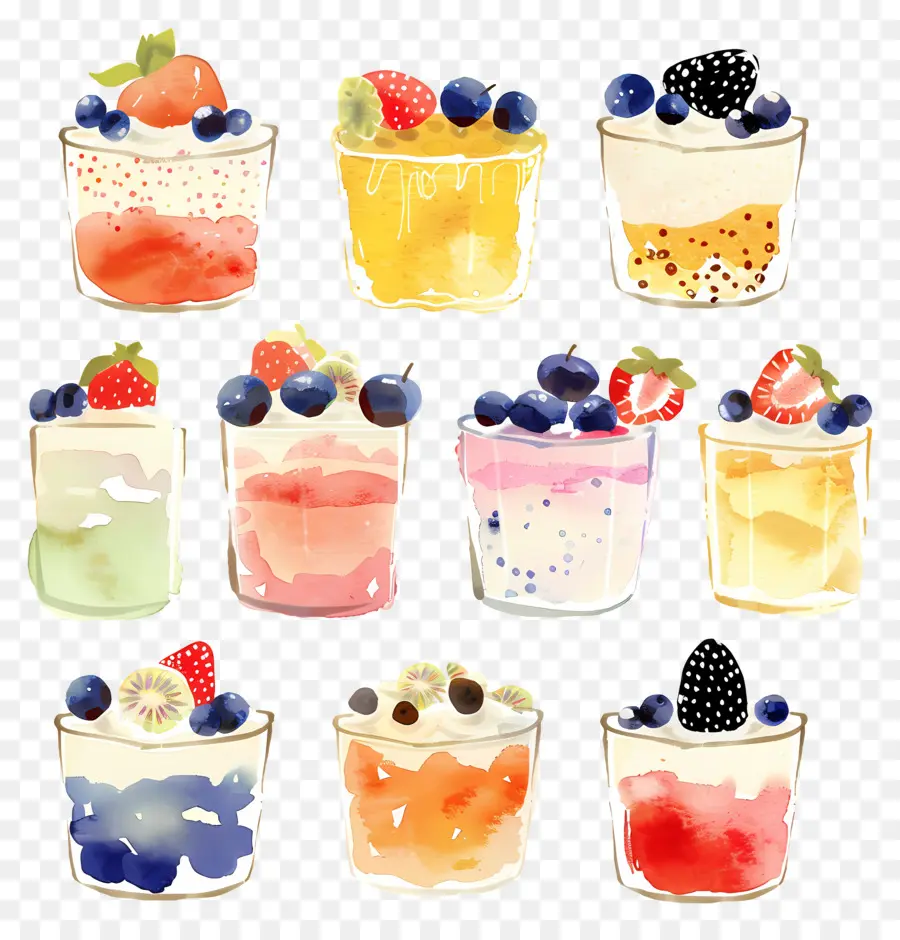 Parfaits，Pots De Fruits PNG