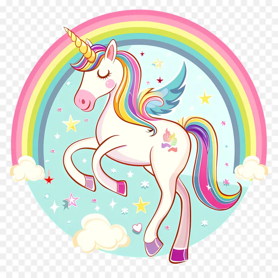 Licorne Avec Arc En Ciel，Licorne PNG