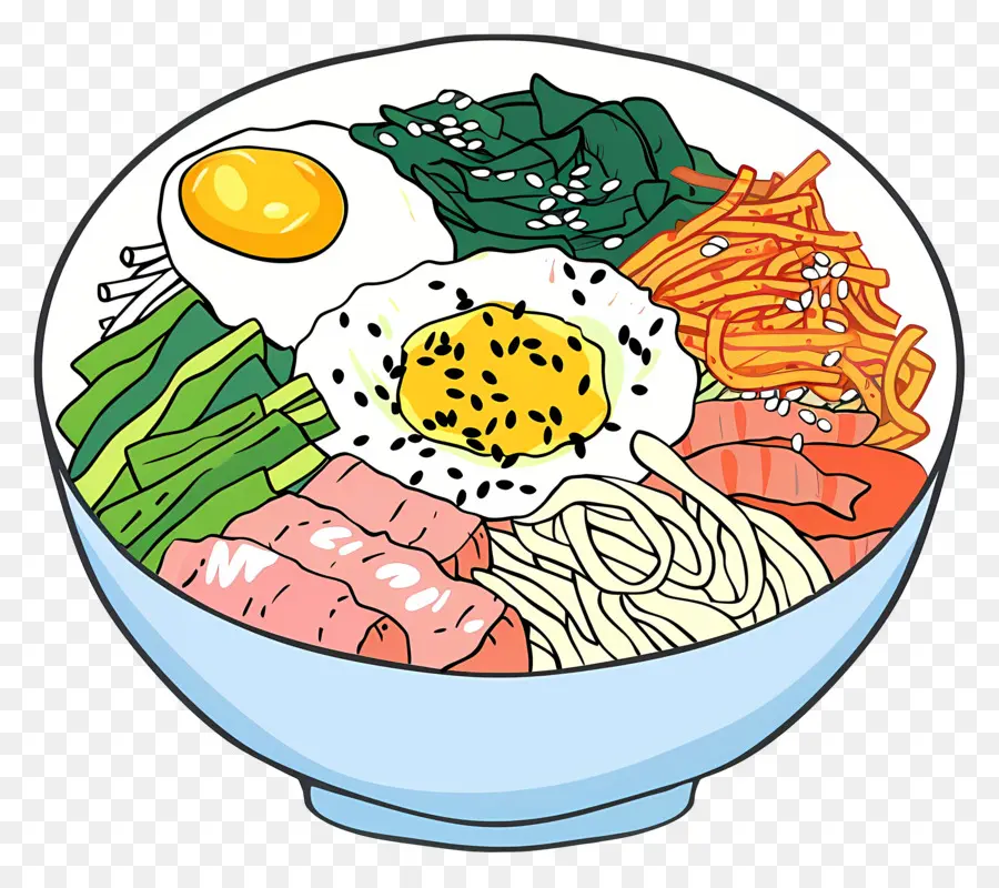 Bibimbap Coréen，Nouilles PNG