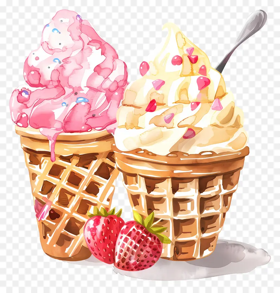 Crème Glacée，Chronomètres à Gaufre PNG