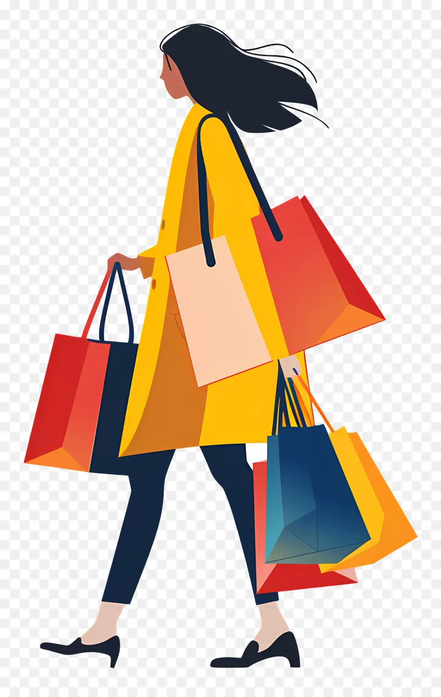 Femme Avec Des Sacs De Shopping，Shopping PNG