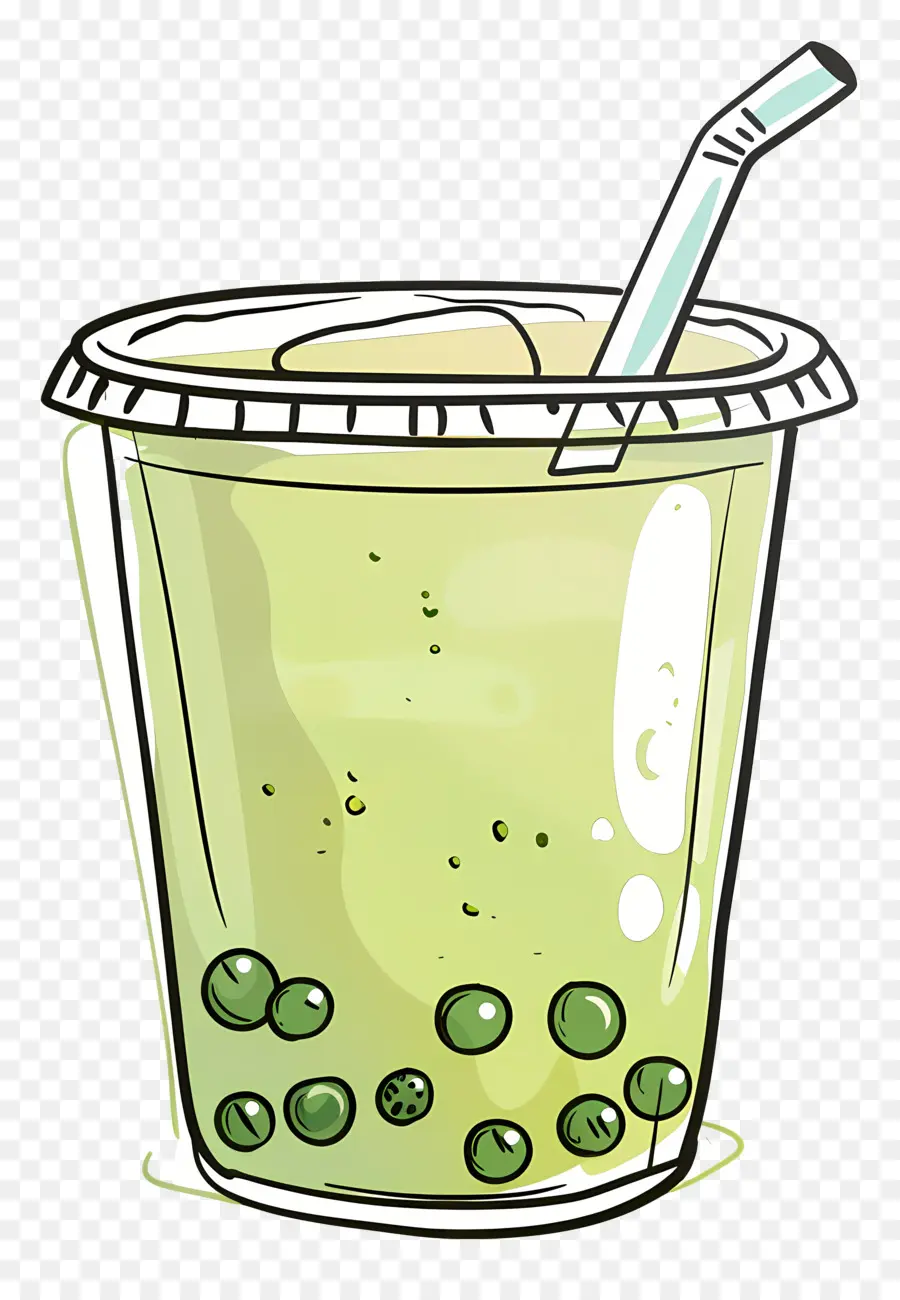 Bubble Thé，Thé Vert PNG