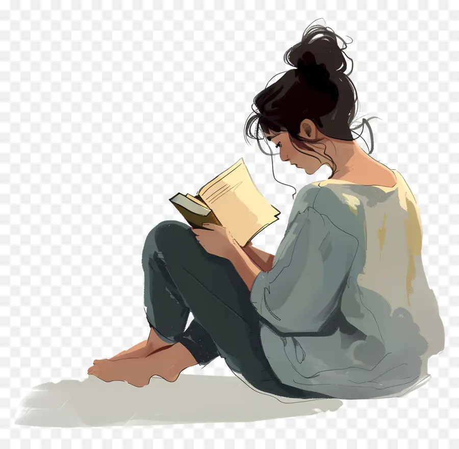 Femme Relaxante，Lire Un Livre PNG