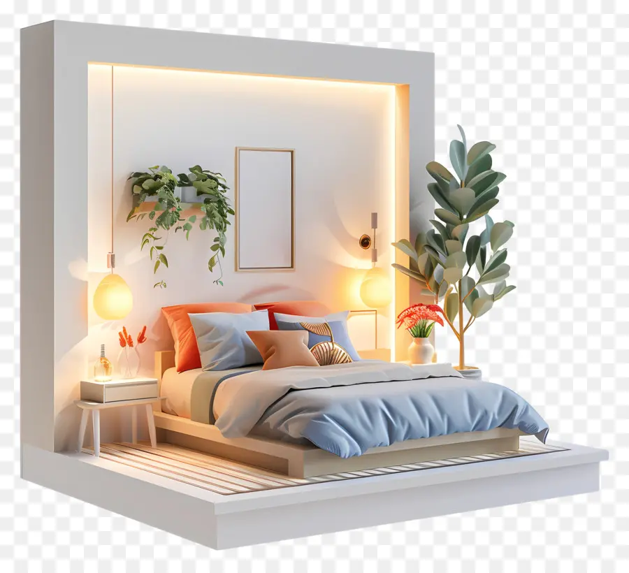 Chambre 3d，Chambre à Coucher PNG