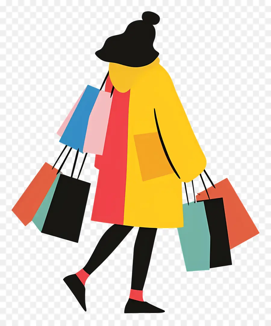 Femme Avec Des Sacs De Shopping，La Mode PNG