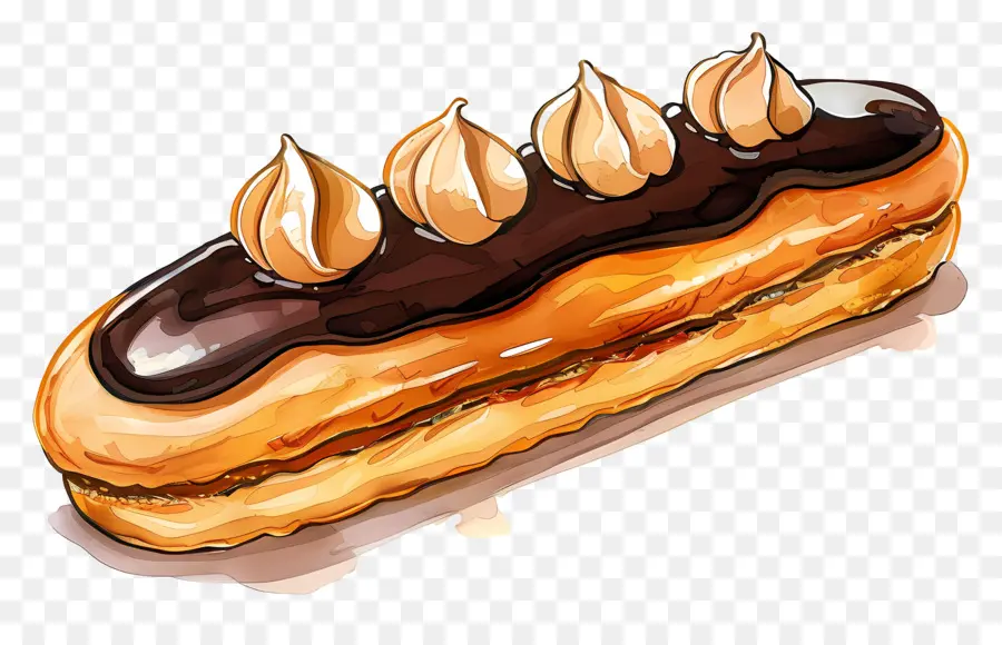 Eclair，Illustration Aquarelle PNG