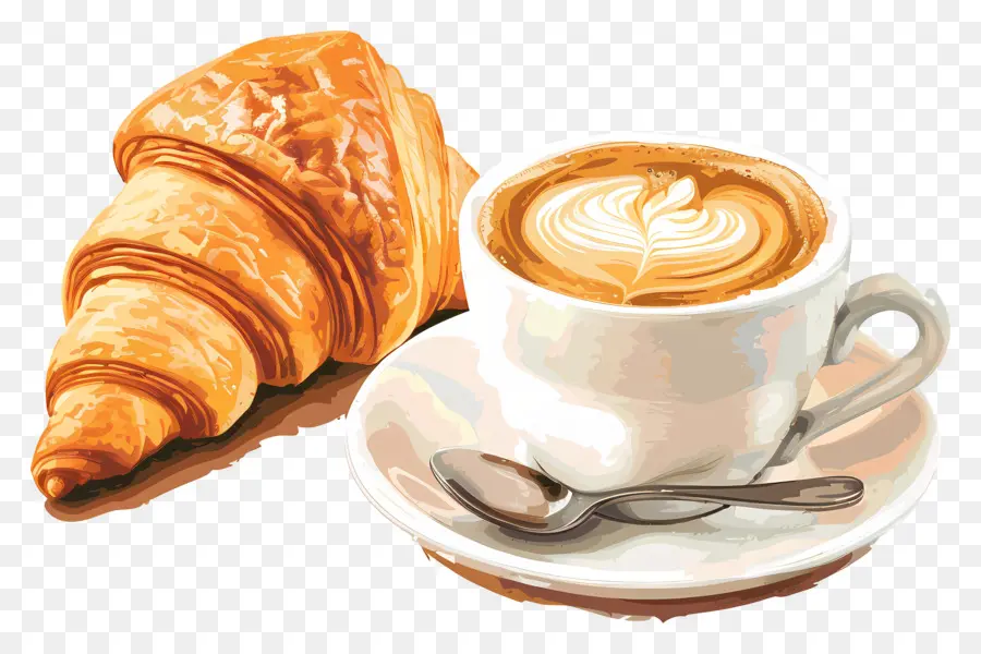 Croissant Et Café，Café PNG