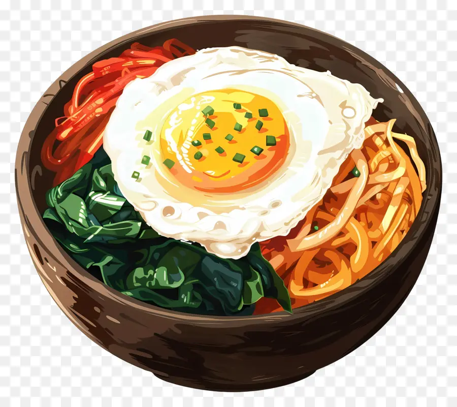 Bibimbap Coréen，Spaghetti PNG