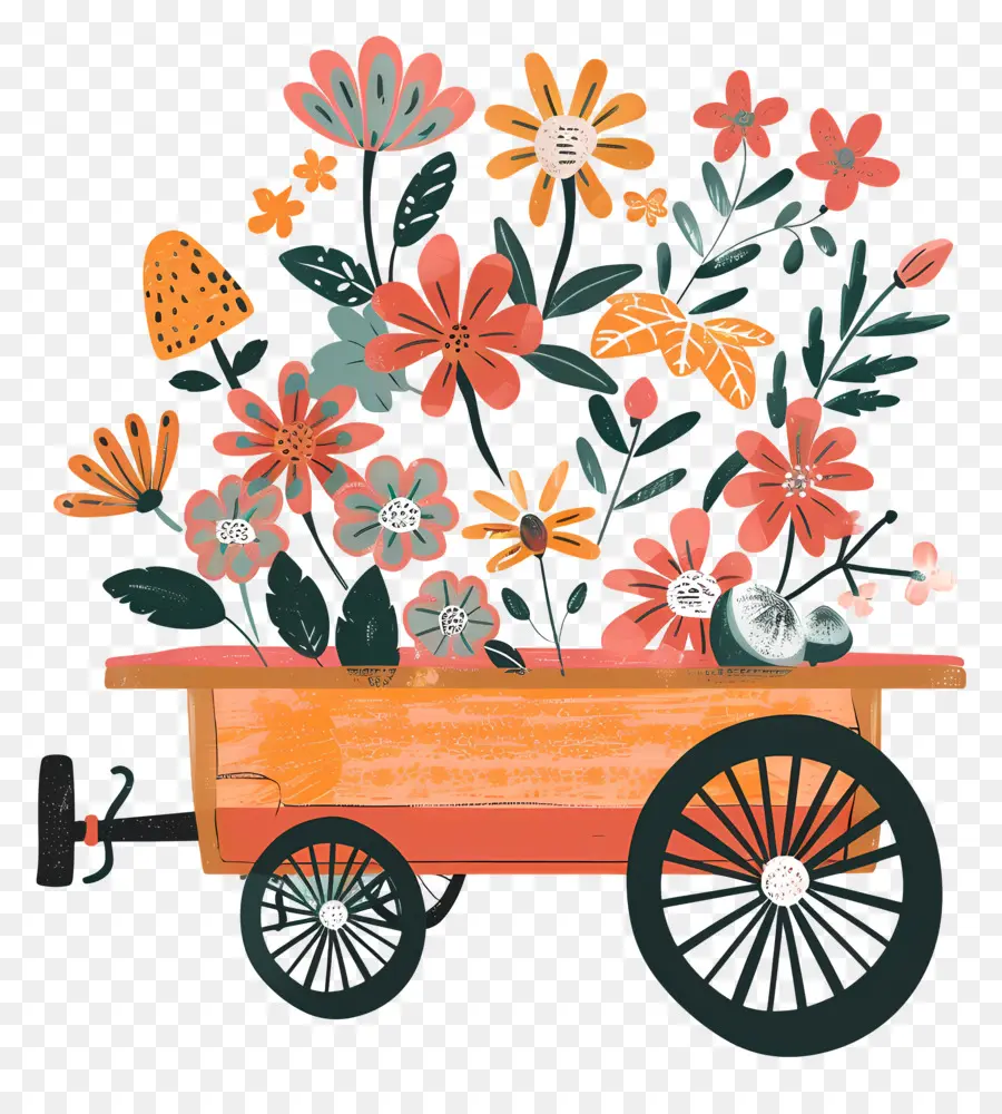 Chariot Floral，Chariot Vintage PNG