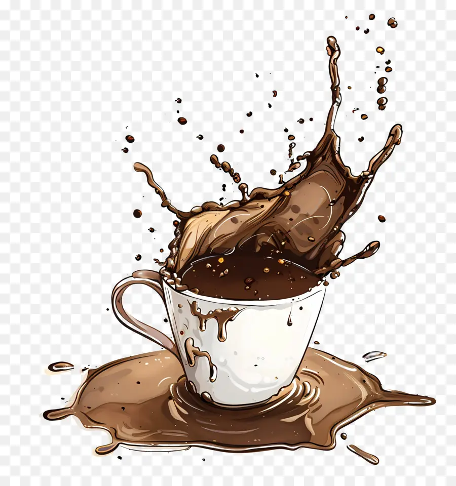 Un Café Renversé，Chocolat Chaud PNG