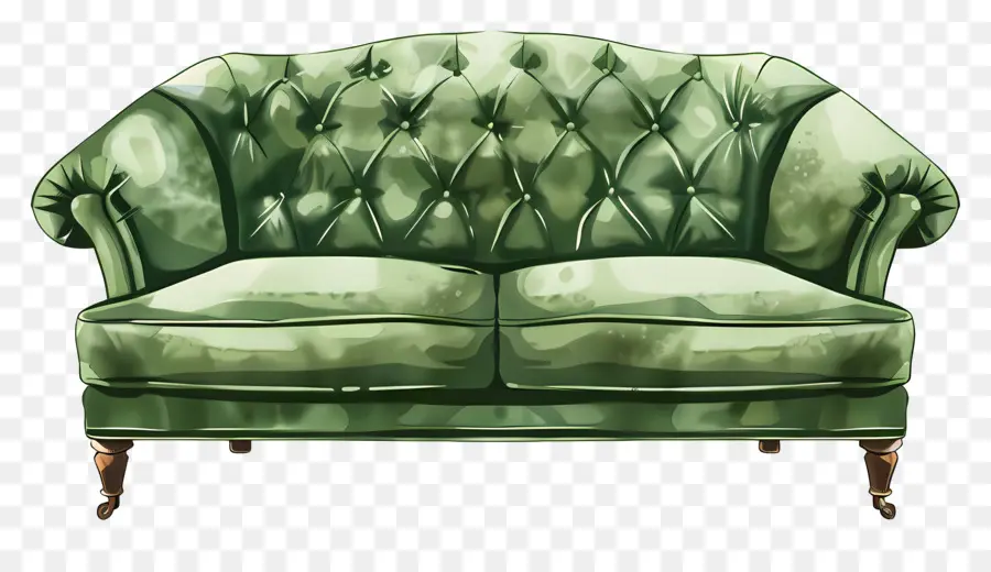 Canapé Vert，Fauteuil En Cuir Vert PNG