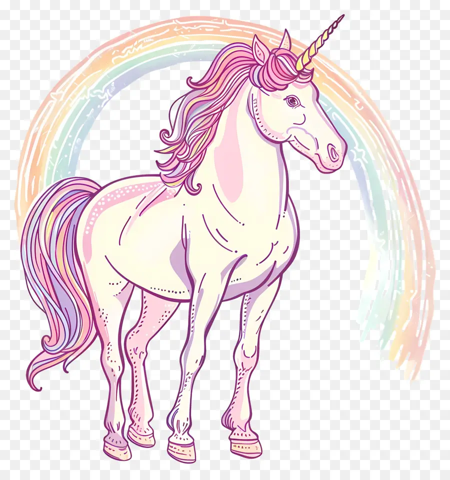 Licorne Avec Arc En Ciel，Licorne PNG