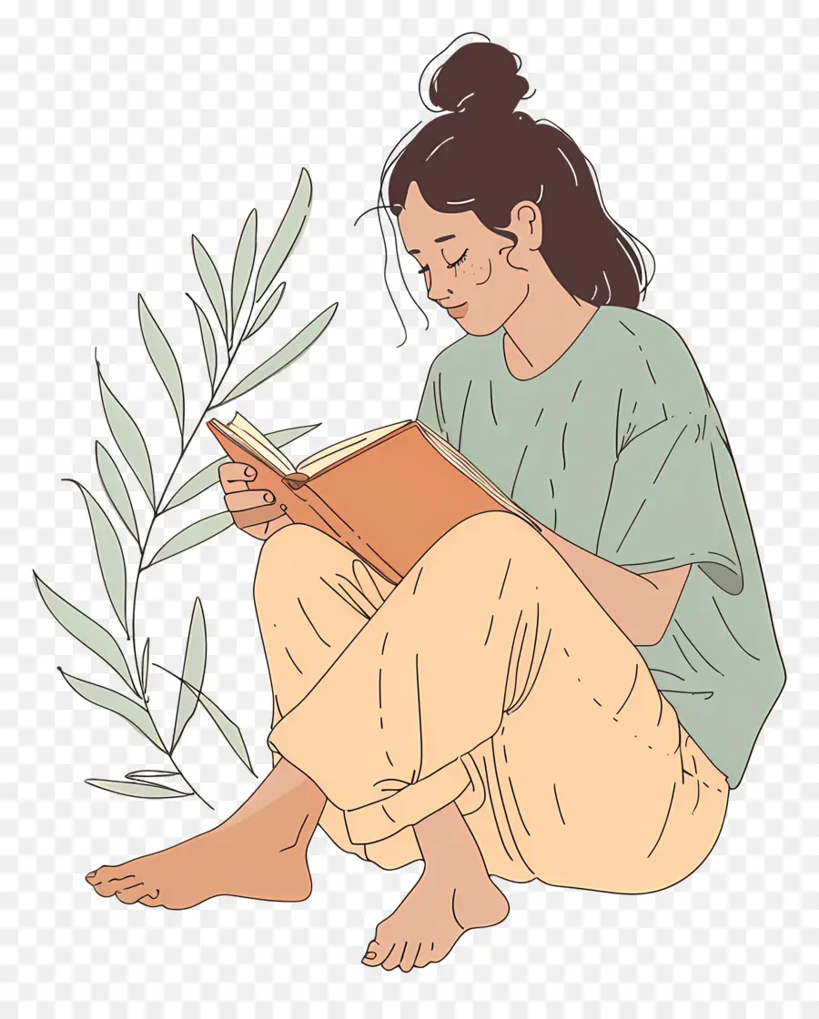 Femme Relaxante，Lire Un Livre PNG