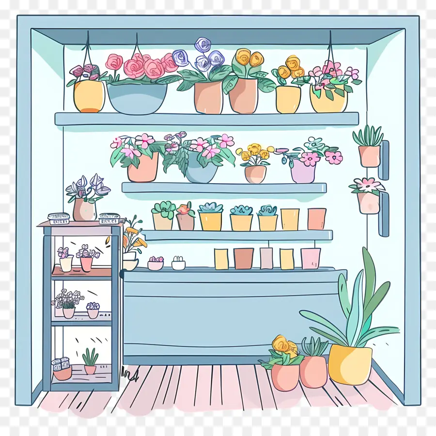 Intérieur De La Boutique De Fleurs，Les Plantes En Pot PNG