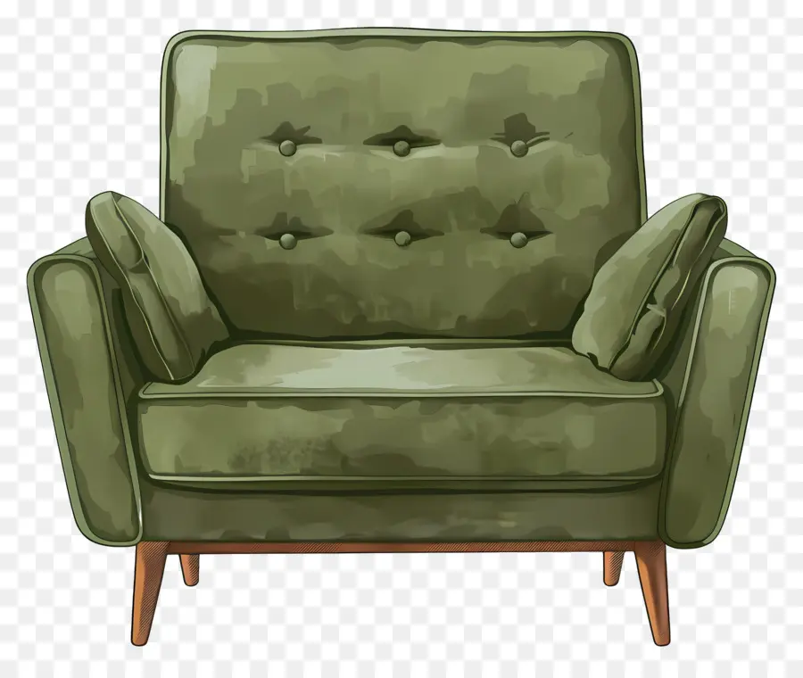 Canapé Vert，Fauteuil Rembourré PNG