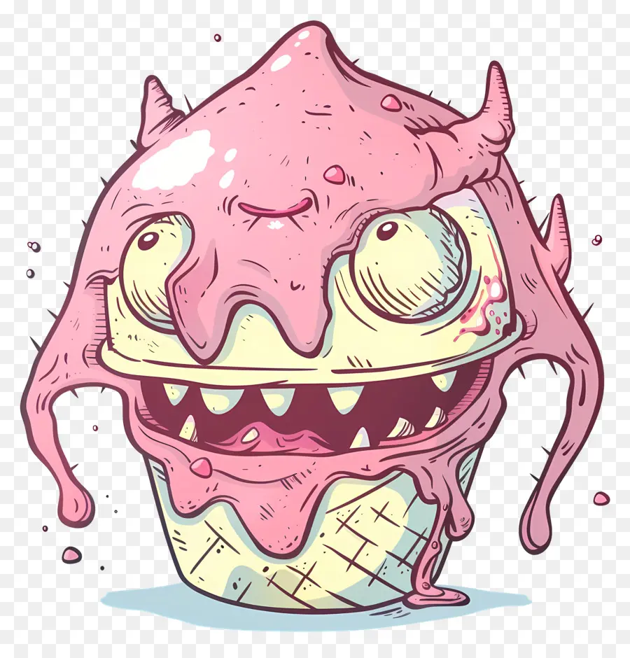 Monstre De Crème Glacée，Dessin Animé Monster PNG