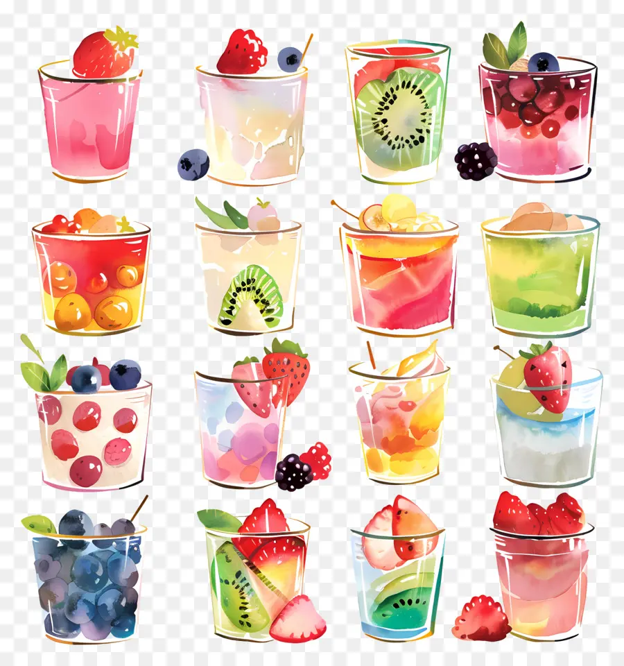 Parfaits，Peintures D'aquarelle PNG