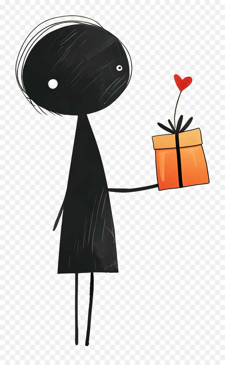 Stickman Avec Des Cadeaux，Boîte Cadeau PNG