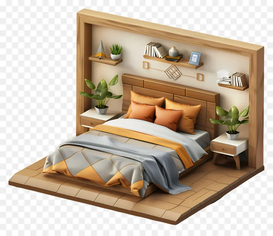 Chambre 3d，Décor De Chambre à Coucher PNG