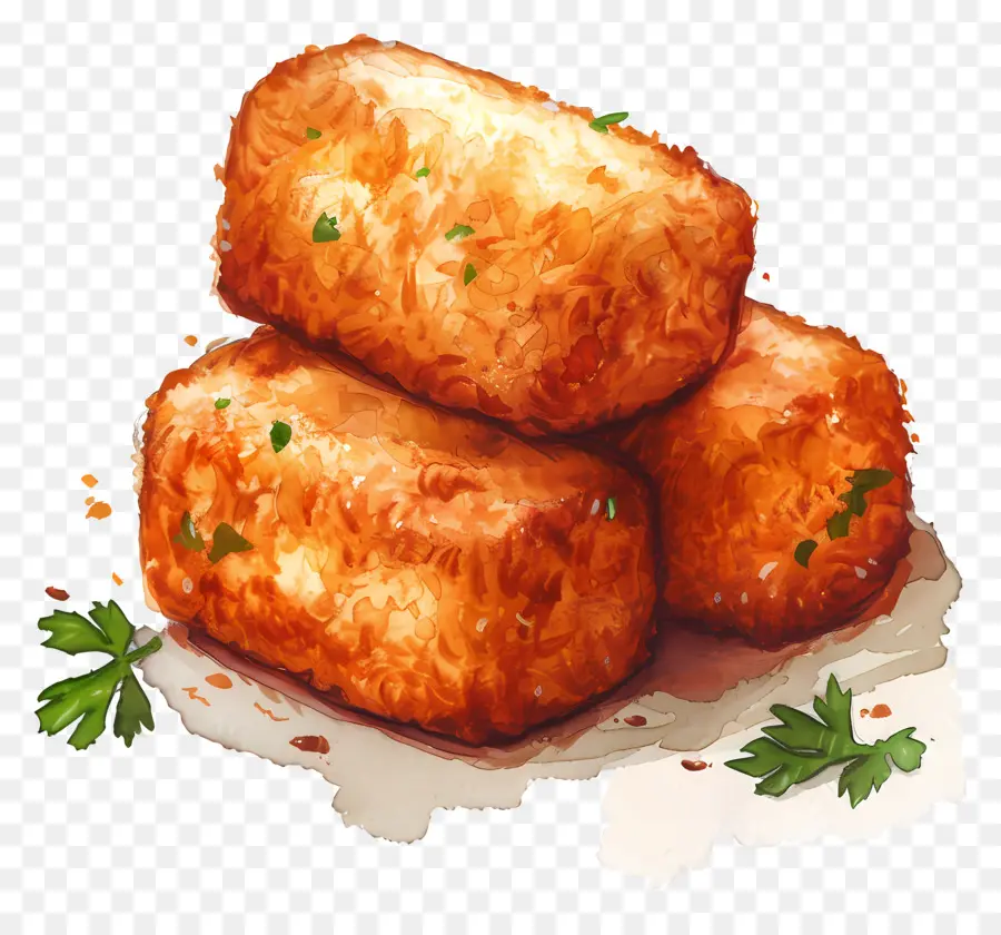 Croquettes，Poulet Frit PNG